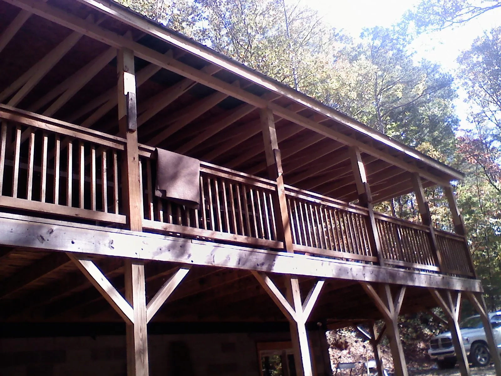 Timber framing under a new elevated porch and deck — Roof Leak Repair in Opelousas by Roofing Brothers